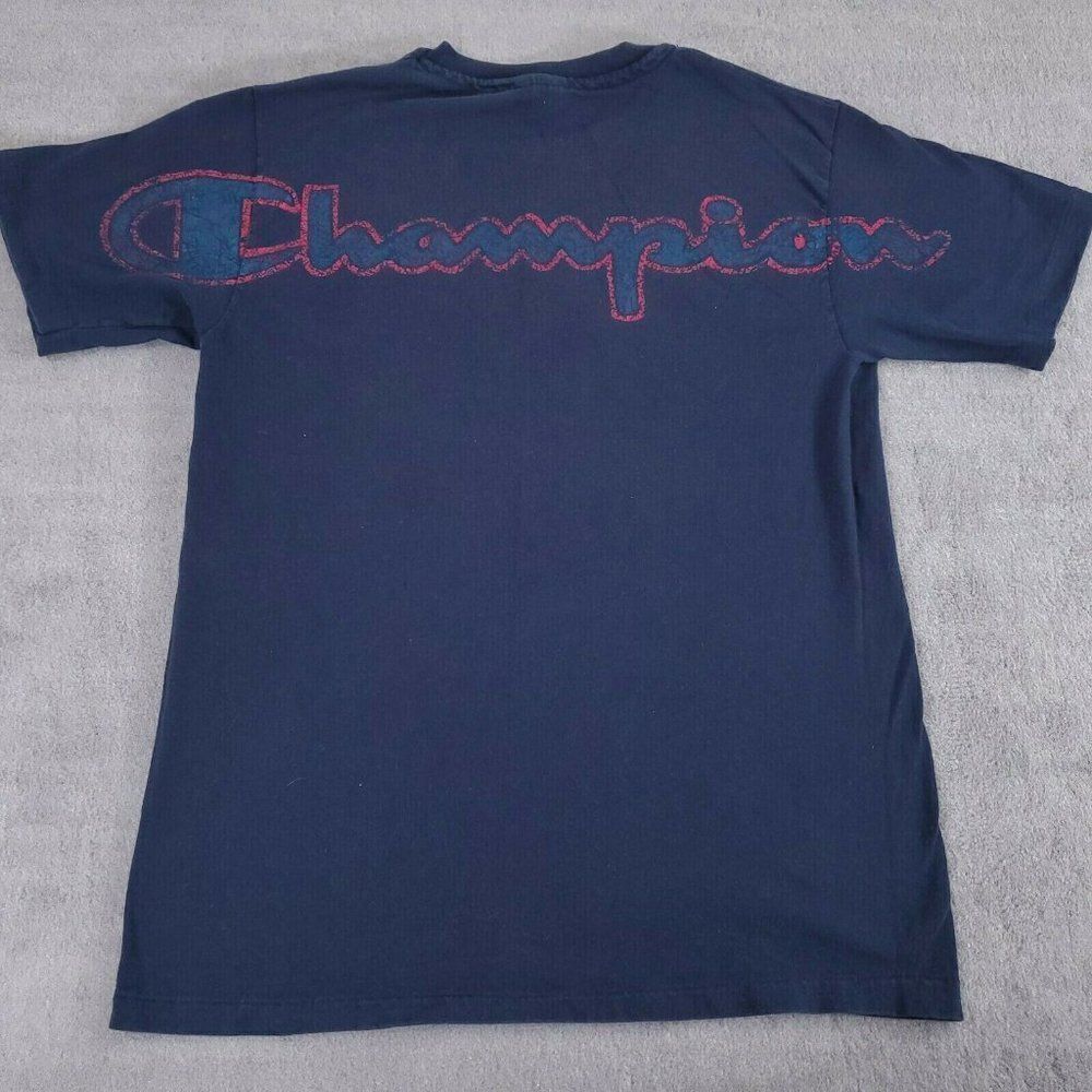 Vintage 80s Champion Shirt Mens Medium Blue Single Stitch Tee Made in USA